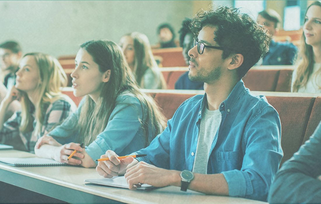 College students in a classroom